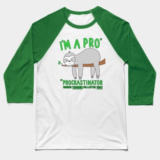 Sloth procrastinator Baseball T-Shirt